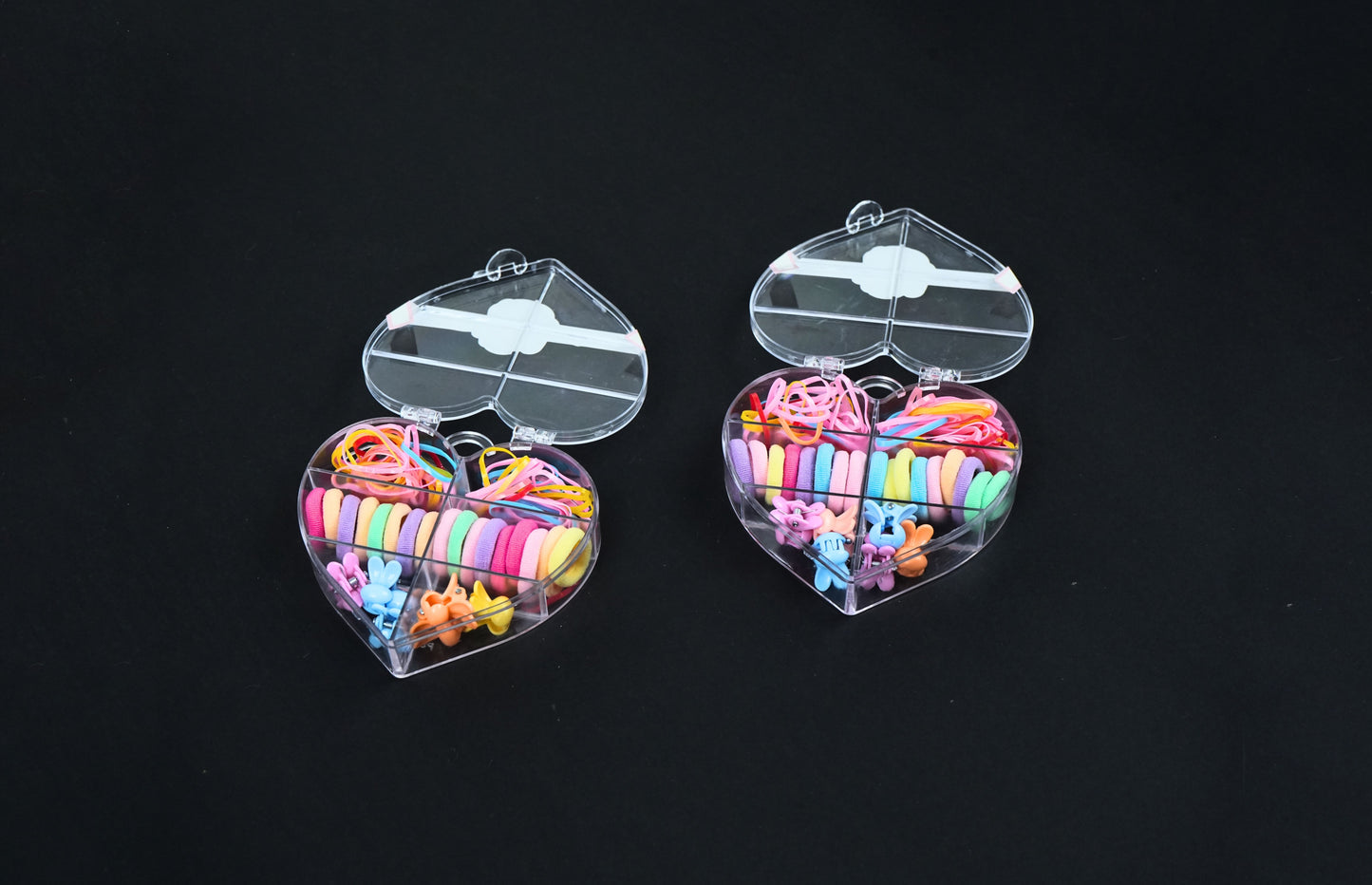 Heart Hair Accessory Set β Colorful Ties, Bands & Clips for Girls - HRK250031