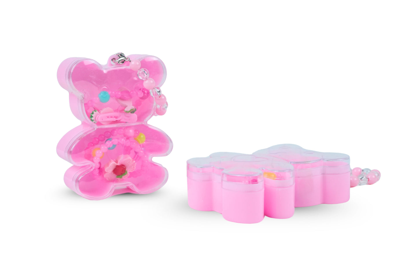 Pink Teddy Bear Jewelry Set β Necklace, Earrings & Storage Case - HRK250028
