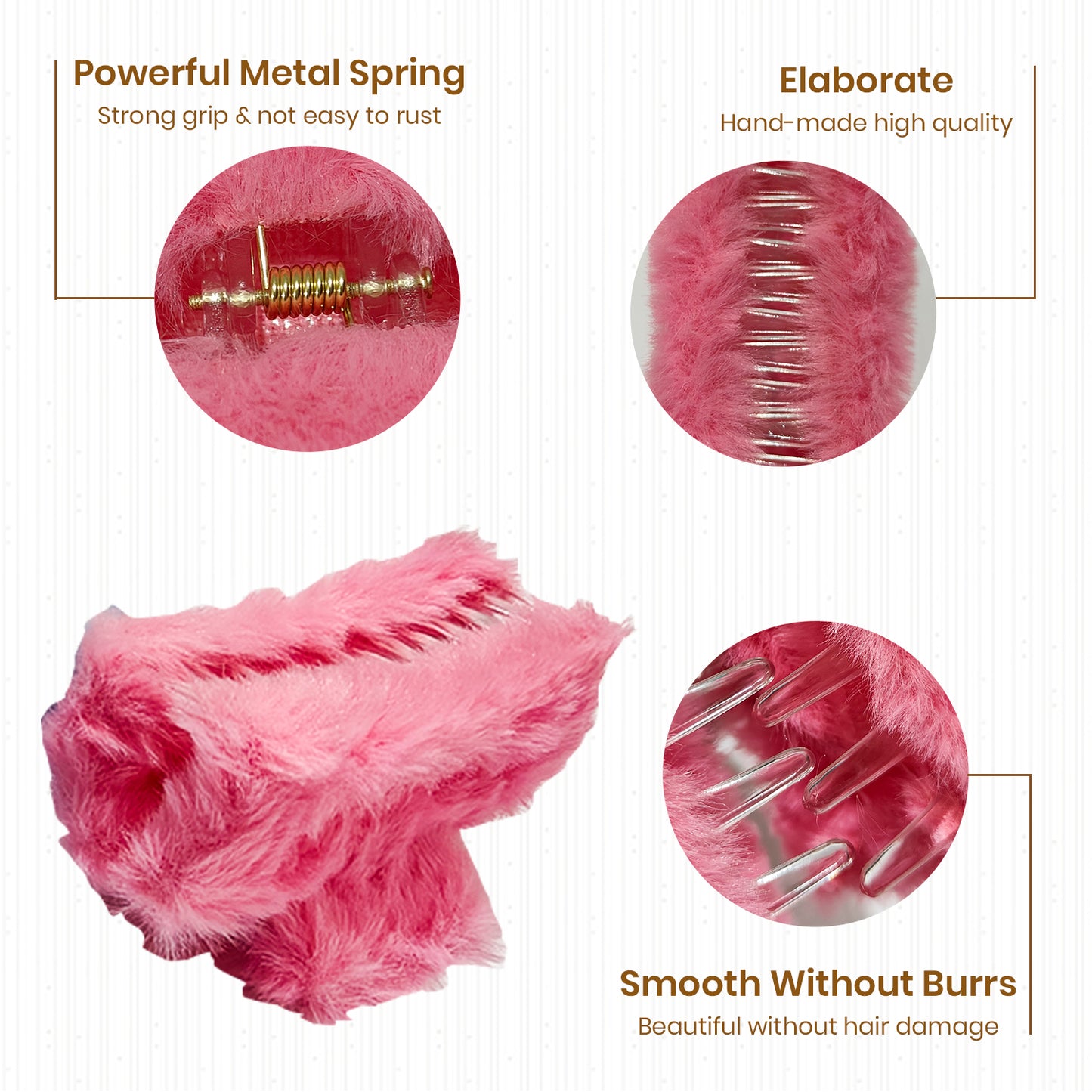 π§Έ Soft Furry Hair Claw Clips for Women β Cute & Fluffy Pastel Clutcher (Set of 1 , 3 & 5) β Strong Grip, Trendy Hair Accessories - HRK250041