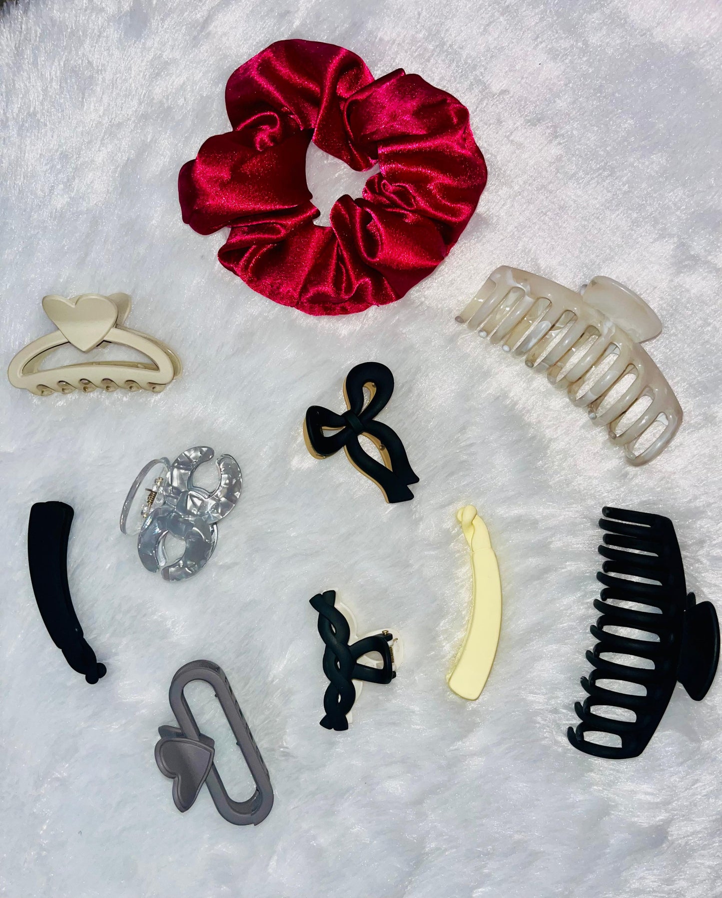 10-Piece Hair Accessory Set β Claw Clips, Scrunchie & Hairpins - Hairkarlo