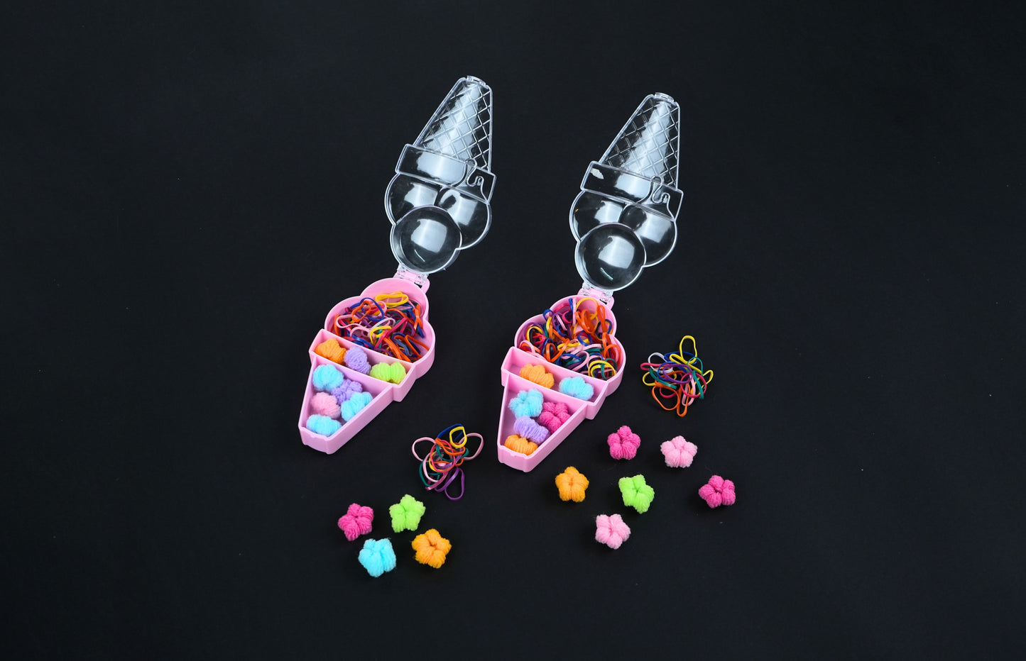 Ice Cream Hair Accessories Set – Colorful Hair Ties & Bands for Girls - HRK250030