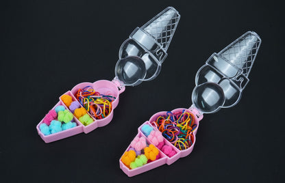 Ice Cream Hair Accessories Set – Colorful Hair Ties & Bands for Girls - HRK250030
