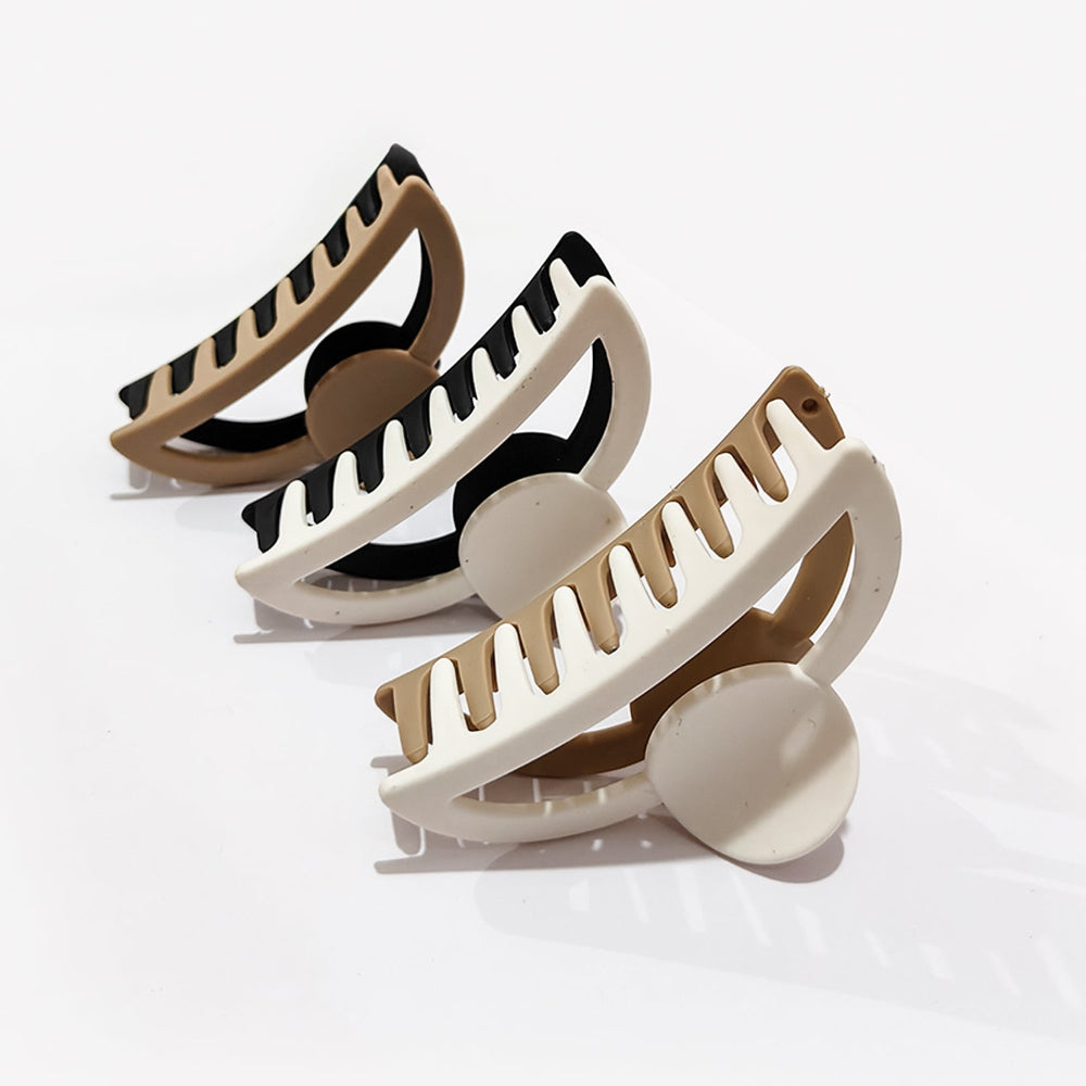 🤍 Dual Tone Hair Claw Clips for Women – Matte Finish Strong Grip Clutcher Set (1 , 3 ,& 5 Pcs Neutral Shades)- HRK250044