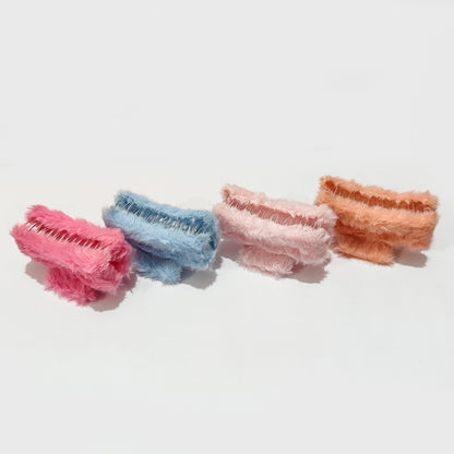🧸 Soft Furry Hair Claw Clips for Women – Cute & Fluffy Pastel Clutcher (Set of 1 , 3 & 5) – Strong Grip, Trendy Hair Accessories - HRK250041