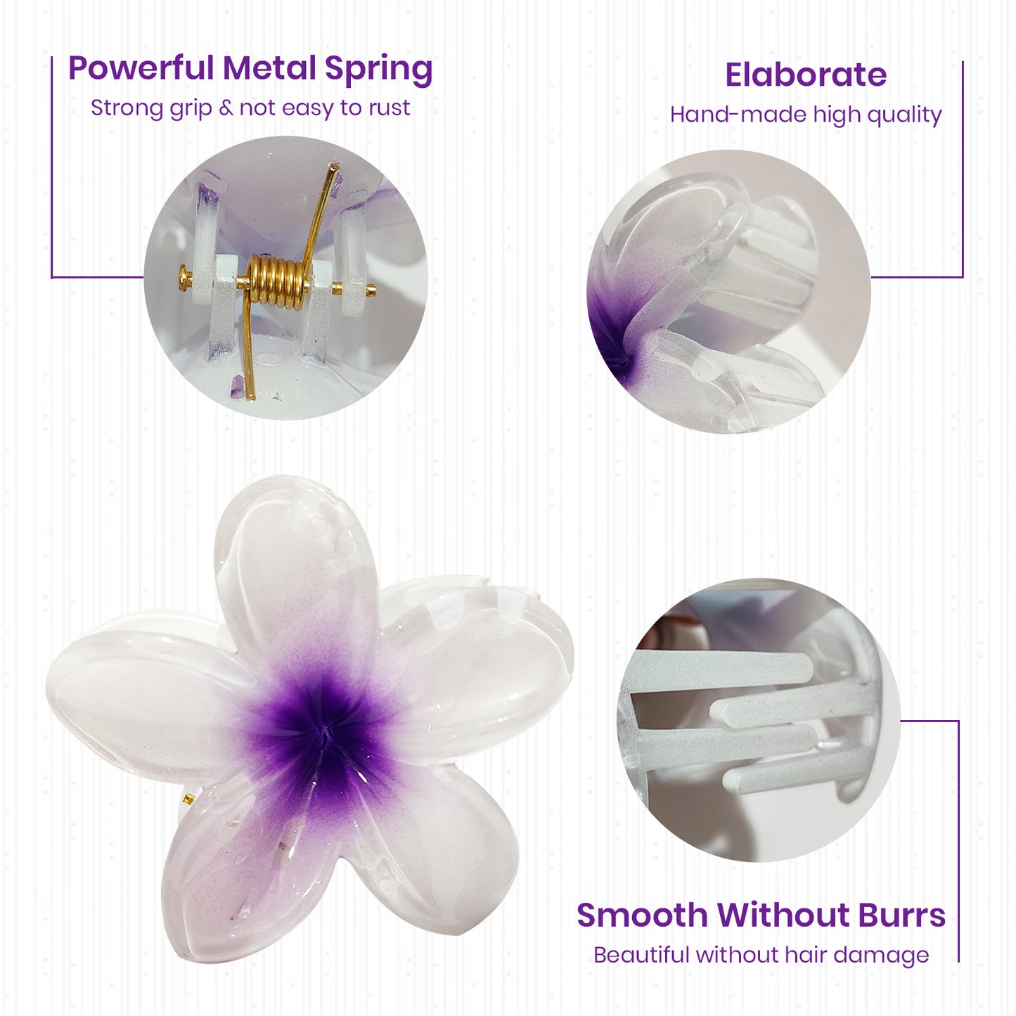 🌸 Flower Hair Claw Clips – Set of 1 , 3 & 5 - HRK250039